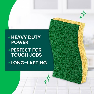 Heavy Duty Green and Yellow Scrub Sponge Pack