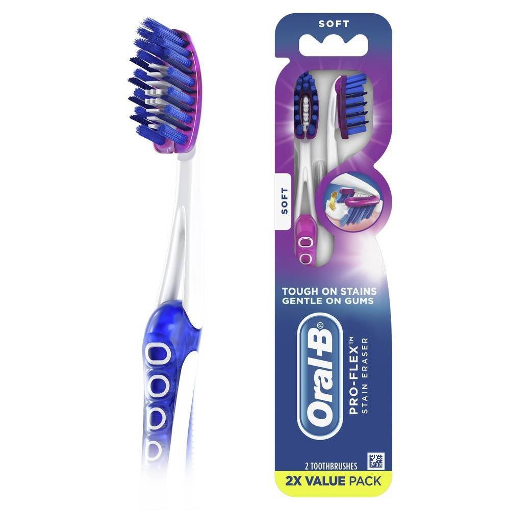 Photos - Electric Toothbrush Oral-B Pro-Flex Stain Eraser Manual Toothbrush - Soft - 2ct 