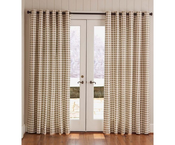 Thermalogic Insulated Grommet-Top Checked Curtain Pair, 40" W X 54" L, Wheat - Thermalogic
