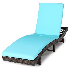 Tangkula Patio Adjustable Rattan Chaise Lounge Chair Folding Reclining Wicker Chair - 1 of 4
