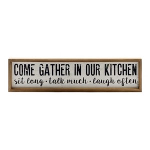 VIP Wood 24 in. White Gather in Kitchen Wall Sign - 1 of 3