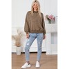 Amaryllis Women's Oversized Velour Sweatshirt Long-Sleeve Pullover Relaxed Fit Cozy Everyday Casual Lounge Top - 3 of 4