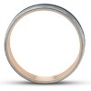 Pompeii3 10k Yellow & Black Gold Mens Satin Diamond Cut Finish Mens Wedding Band - 3 of 4