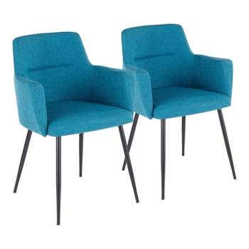 Set of 2 Andrew Contemporary Dining/Accent Chair Teal - LumiSource