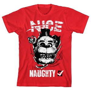 Five Nights at Freddy's Nice Naughty List Boy's Red T-shirt - 1 of 3