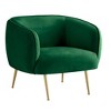 Minerva Brass Finish Velvet Upholstered Accent Chair - Inspire Q - 2 of 4