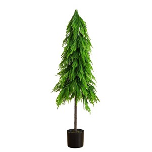 Nearly Natural 5' Artificial Real Touch Down Swept Norfolk Pine Tree with Natural Look - 1 of 4