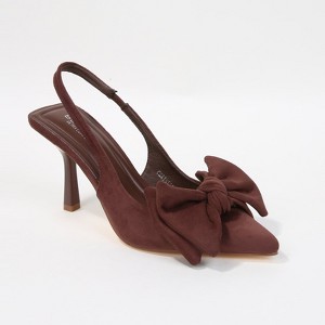 Berness Women's Christie Suede Bow Slingback Pump Heels - 1 of 4