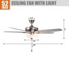 Parrot Uncle 52" Modern Pull Chain Ceiling Fan with Light - 4 of 4