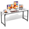 JIONJOY 63" Computer Desk - Reinforced Home Office Writing Table, Modern Simple Style - White - 2 of 3