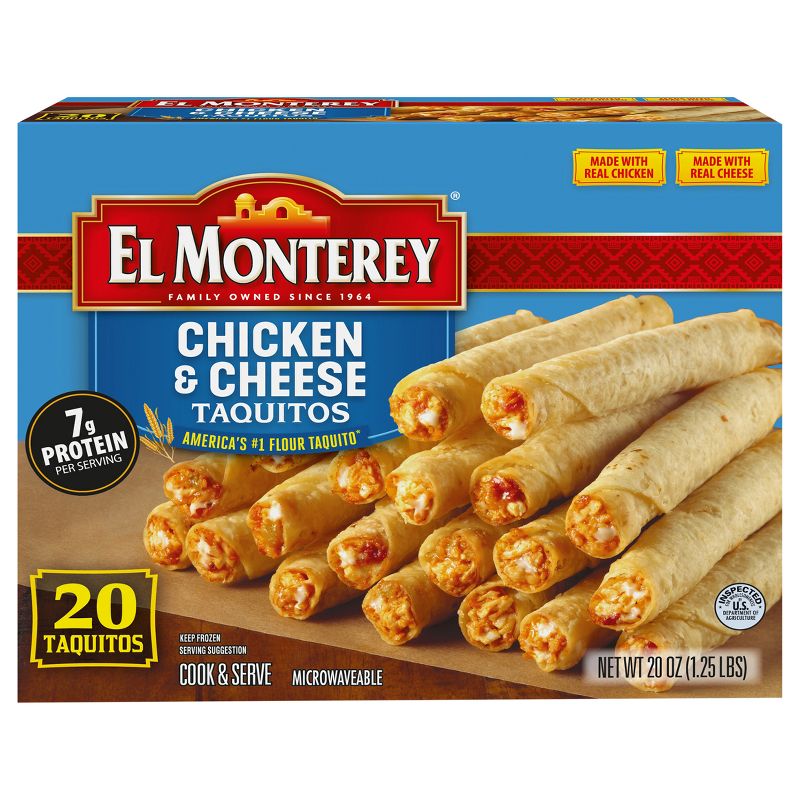El Monterey Frozen Chicken and Cheese Taquitos - 20oz/20ct, 5 of 7
