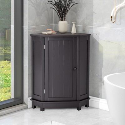 Contemporary Bathroom Triangle Storage Cabinet With Adjustable Shelves ...