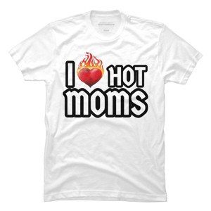 Men's Design By Humans I Love Hot Moms Heart By Metavera T-Shirt - 1 of 2