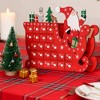 NAYSAYE Christmas Advent Calendar, Wooden 24 Drawers Lighted Village Scene for Table Mantel Reusable Countdown Holiday Gift, Red, 8.9"*3.1"*14.2" - 2 of 4