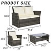 CAVINAS 4 Pieces Patio Outdoor Seating Sets, Garden Rattan Chair Wicker Set, Poolside Lawn Chairs with Tempered Glass Coffee Table, Light Gray - 3 of 4