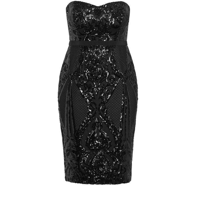 Women's Plus Size Sequin Sofia Dress - black | CITY CHIC, 3 of 4