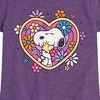 Girls' - Peanuts - Hug Heart Flower Fitted Short Sleeve Graphic T-Shirt - 2 of 4