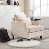 Lyngins Modern Accent Chair Lounge Chair for Living Room, Tufted  Club Chair, Chenille Fabric Armchair, Solid Wood Frame, Easy Clean Sofa Chair - 3 of 4