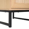 Flash Furniture Malaki Mid-Century Modern Nightstand or End Table with Rattan Accented Drawer, Open Upper Shelf, and Metal Legs - 3 of 4