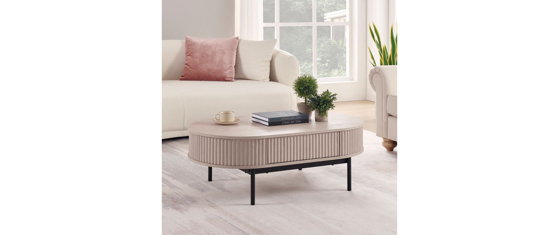 unipaws Curved Profile Modern Center Table