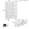 Hallway Fluted 5 Drawer Storage Dresser, Tall Modern Chest w/ Ample Deep Drawers and Wide Top, Wooden Organizer - 2 of 4