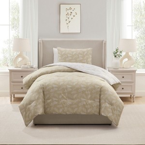 Nestl Modern Comforter Set, 3 Piece Botanical Bedding Set, Reversible Comforter Bed Set - 1 of 4