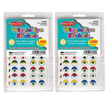 Charles Leonard Creative Arts™ Wiggle Eyes Stickers, Assorted Colors, 1000 Per Pack, 2 Packs