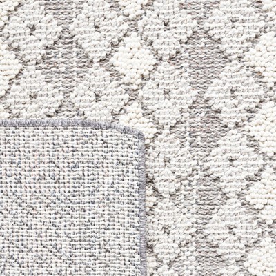 Gray Synthetic Square Indoor/Outdoor Area Rug
