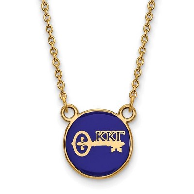 Black Bow Jewelry 14k Yellow Gold Plated Sterling Silver Kappa Kappa Gamma Greek Life Necklace 18 Inch