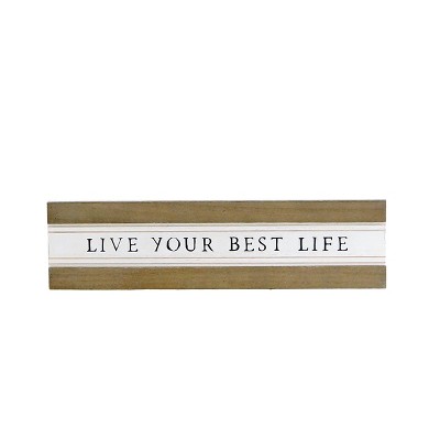 VIP Wood 11.75 in. White Live Your Best Life Sign