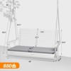2-Person Patio Wood Porch Swing With Cushion - 3 of 4