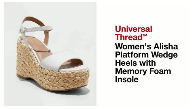 Women's Alisha Platform Wedge Heels with Memory Foam Insole - Universal Thread™, 2 of 10, play video
