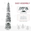 Whisen 6FT Prelit Pencil Artificial Christmas Tree with 407 Snow Flocked Branches - Green - 4 of 4