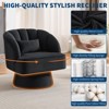 Swivel Barrel Chair - Teddy Velvet/Velvet Upholstered Modern Armchair with Striped Backrest & Plush Padding - 4 of 4