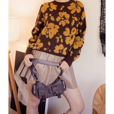 Women's Floral Distressed Sweater - Blu Pepper