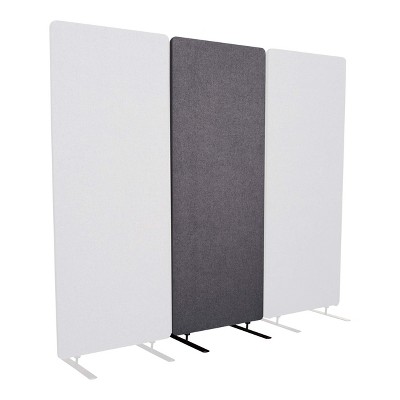 Ash Grey Acoustic Room Divider with Steel Feet, 24" x 66"