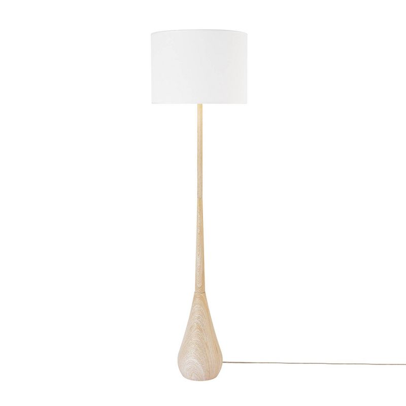 65&#34; Kanana Faux Wood Floor Lamp with White Cotton Shade - Globe Electric, 1 of 10