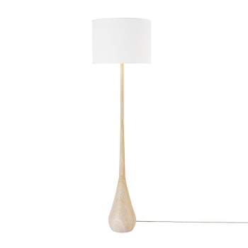 65" Kanana Faux Wood Floor Lamp with White Cotton Shade - Globe Electric