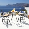 Tangkula 4PCS Patio Swivel Chairs Outdoor Bar Height Chair Set w/ Cushions & Lumbar Pillows - 2 of 4