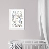 13" x 19" Wild Life Alphabet Sizes Animals Framed Wall Art Blue - Olivia's Easel: Modern Decor, Baby Theme, White Frame - 4 of 4