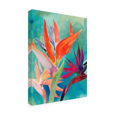 Trademark Fine Art -Jennifer Paxton Parker  'Vivid Birds Of Paradise I' Canvas Art