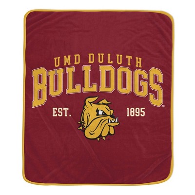 NCAA Minnesota Duluth Bulldogs Vintage Arch Block Flannel Fleece Blanket
