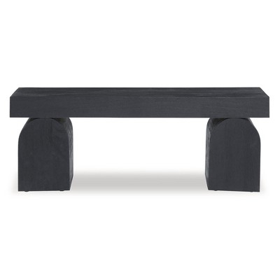 Holgrove Black Solid Wood Contemporary Accent Bench