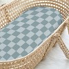 The Peanutshell Cheerful Check Organic Cotton Jersey 4 Pack Bassinet Sheets - image 3 of 4