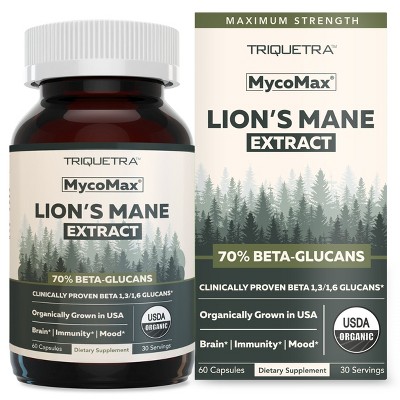 Triquetra MycoMax Lion's Mane Extract - 70% Beta Glucans - 60 Capsules - 30 Servings
