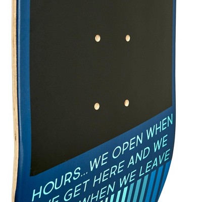 Vertical Blue and Green Skateboard Chalkboard Wall Decor