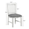 VECELO Rustic Wooden Dining Chairs Set of 2/4/6, Rubber Wood Kitchen Chairs with Padded Seat & Elegant Hollowed Backrest, Gray - 3 of 4