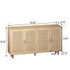 62.20" 4-door Rattan Storage Cabinet With Adjustable Shelves Multi-functional Storage Cabinet With Rattan Doors - 4 of 4