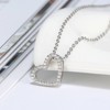 Side Drop Heart Pendant Necklace for Women Sterling Silver Cz Ginger Lyne Collection - 3 of 4