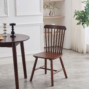 Kumasinova Set of 4 Dining Chairs (FAS Quality) – Rounded Edges,  Solid Wood Chair with Curved Backrest, Farmhouse Kitchen Chair, Open Paint Finish - 1 of 4